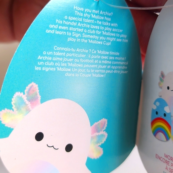 ARCHIE 🦎 HTF Rainbow Axolotl Clip Original Squishmallows by Kelly Toy Clip - Picture 4 of 8